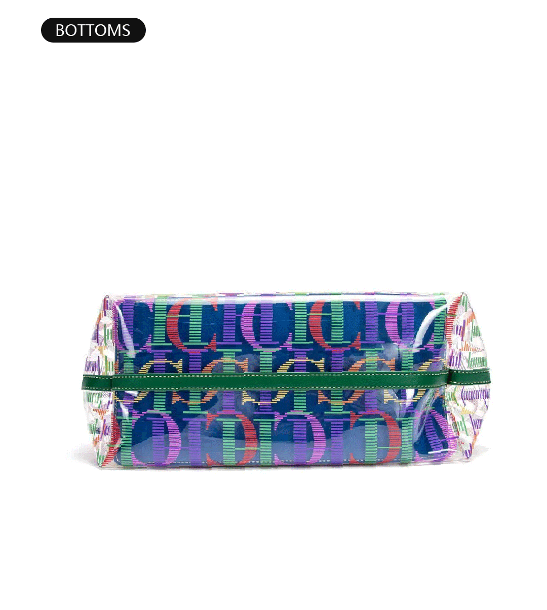 Side view of CH PVC solid bucket handbag