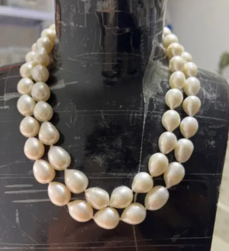 

Белое ожерелье из пресноводного жемчуга с Каплевидным цирконием Z11043, 2 ряда, 17 дюймов, 15 мм