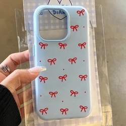 Charming Red Bow Print 2 - in - 1 Matte Jelly Phone Case Cover - Galaxy S23 Ultra (BlueT11050)