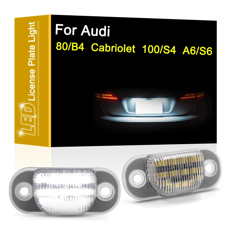 Lampada Targa Led 12V Per Audi 80 B4 91-96 Cabriolet 91-00 100/S4 C4 91-94 A6/S6 94-97 Gruppo Luce Targa Bianco