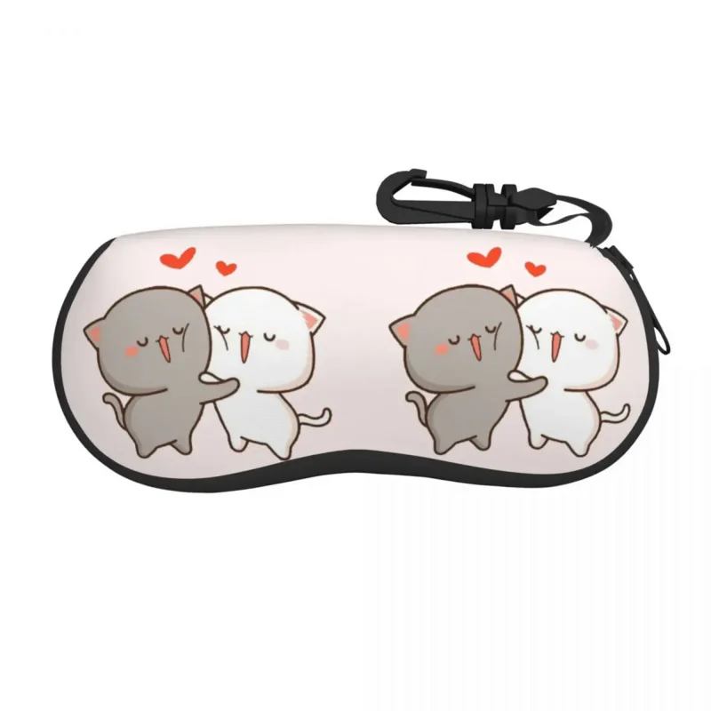 

Kawaii Mochi Cat Peach And Goma Hug Shell Eyeglasses Case Women Men Cool Glasses Case Sunglasses Box Pouch