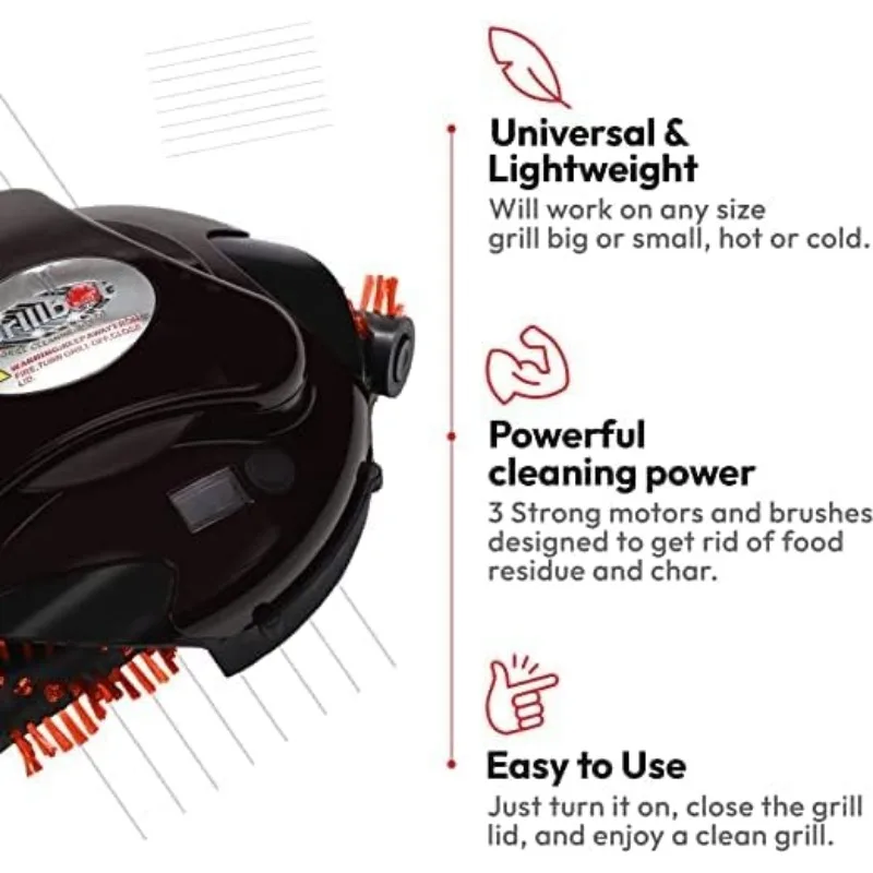 Grillbot Automatic Grill Cleaning Robot with Nylon Brushes, BBQ Cleaner, Brush, Scraper, BBQ Accessories
