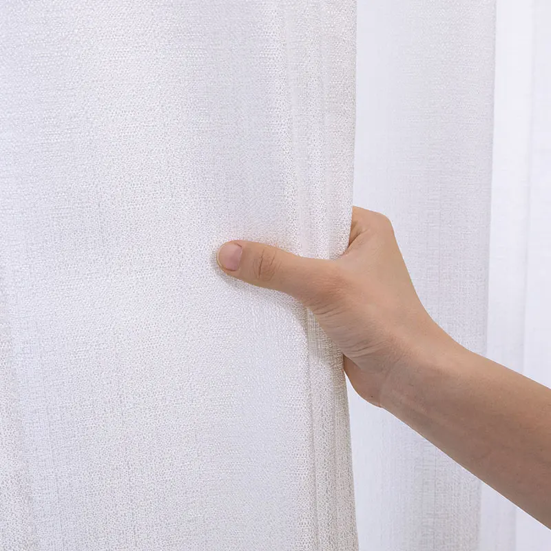 LISM White Tulle Window Curtains For Living Room Bedroom Voile Sheer Curtains For Kitchen Modern Window Screening Drapes Blinds 