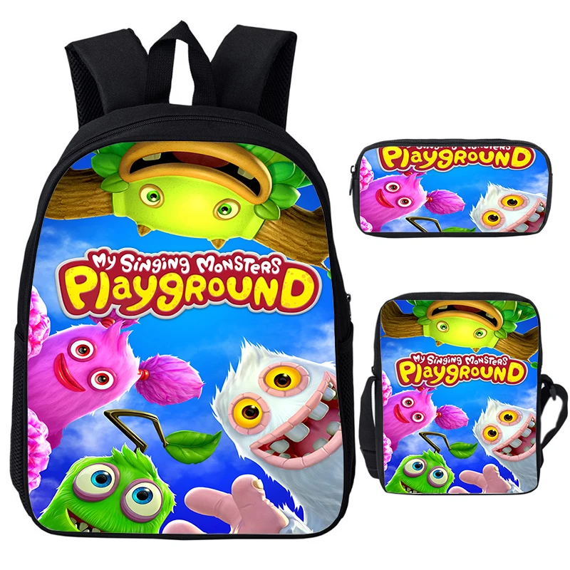 

My Singing Monsters Backpack for School Boy Girl Large Capacity Bookbag Cartoon Game Cosplay Shoulder Bag Pencil Case School Bag