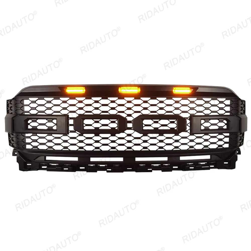 

Передняя решетка для FORD F150 2021, рапторский стиль, решетка для бампера светодиодный светильник кой