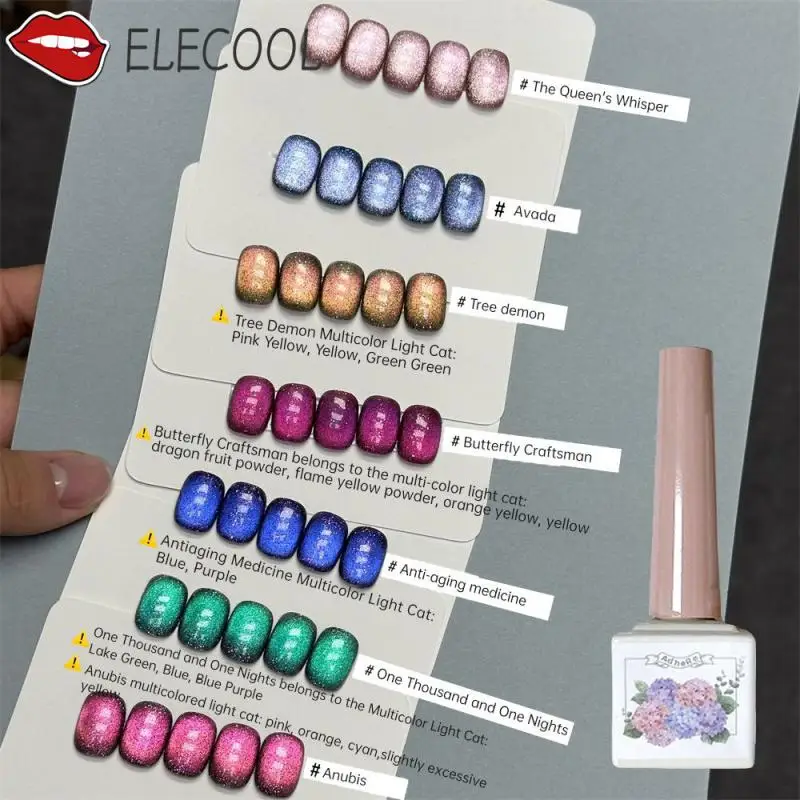 

Клей для ногтей стойкий красочный Быстросохнущий лак для ногтей легко растушевывается водостойкий зеркальный клей кошачий глаз маникюр Дизайн ногтей