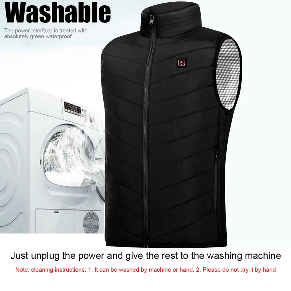 9 Areas Heated Vest Jacket USB Men Winter Electrically Heated Thermal Waistcoat for Hunting Hiking Warm Hunting Jacket S-6XL
