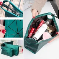 Fashion Women Travel Cosmetic Bag Multifunction Makeup Bags PU Leather Waterproof Portable Toiletries Organizer Make up Cases 2