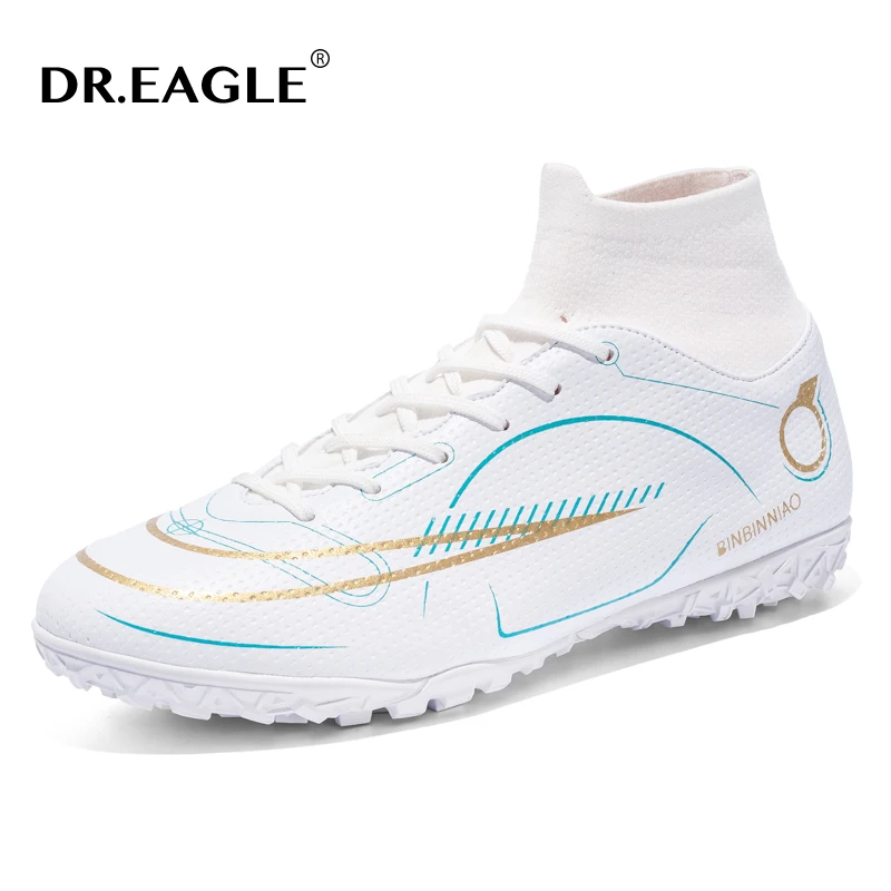

DR.EAGLE New Outdoor Mens Soccer Cleats High Ankle Football Shoes Training Boots Men Women Soccer Shoes Grass TF/AG/FG 35-45