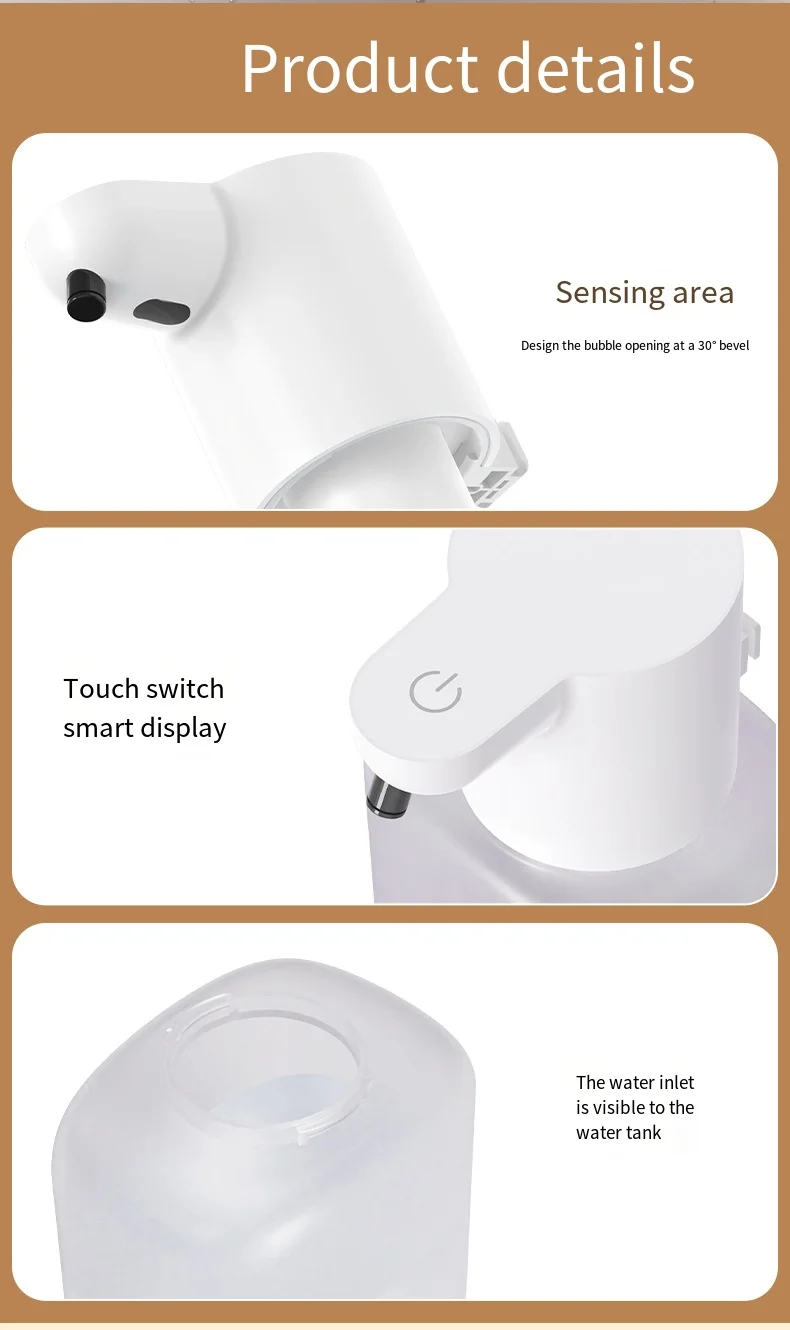 2PCS Automatic Soap Dispenser For Shampoo & Body Wash 4-Speed Adjustable Touchless Sensor Foaming Dispenser For Bathroom