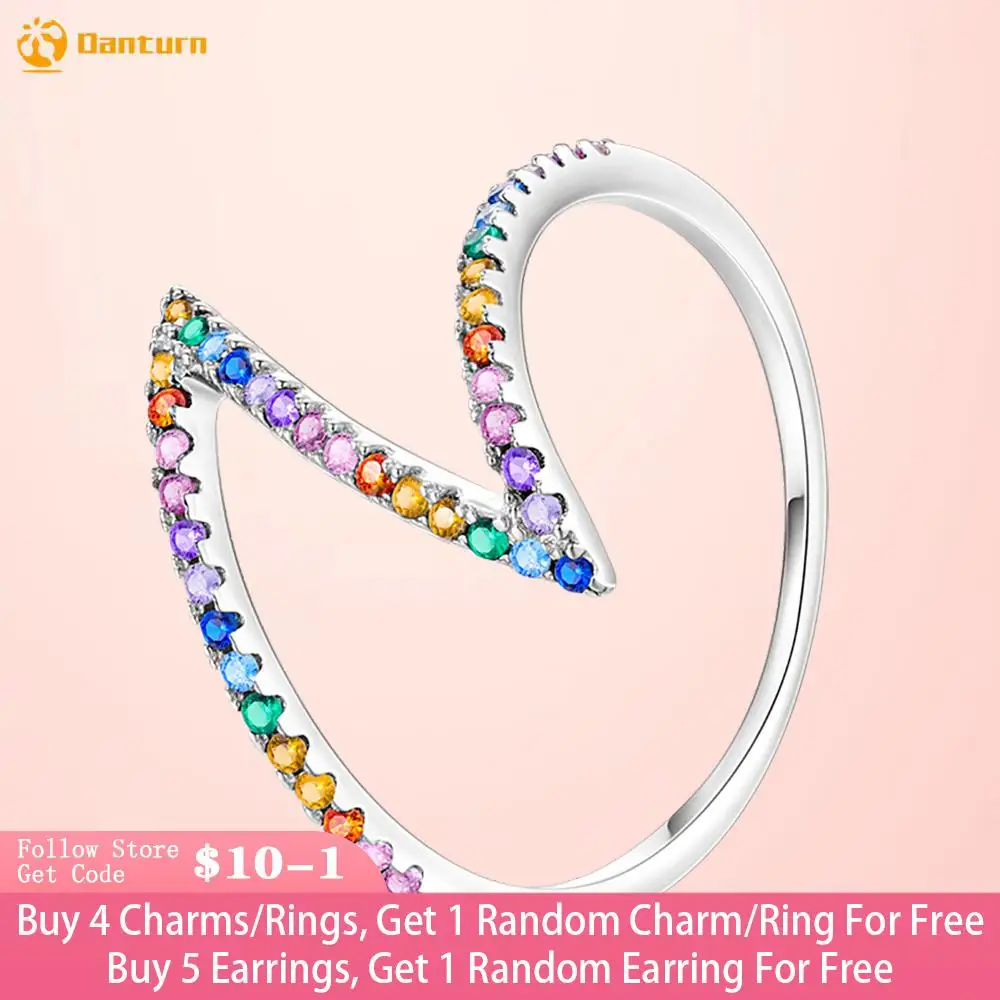 

Danturn 925 Sterling Silver Ring Simple Z Zirconia Ring Women Rings Engagement Rings