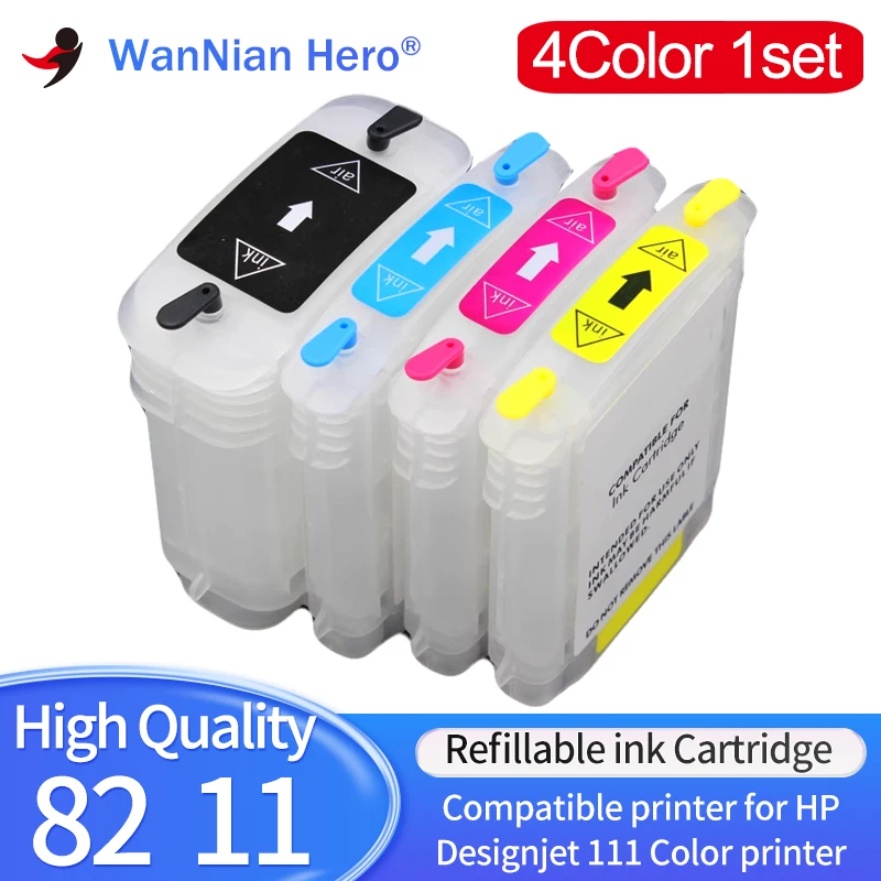 HP Designjet 111 프린터 HP111 과 호환되는 칩 포함 빈 리필 잉크 카트리지, HP82 HP11 용 잉크 카트리지, ..