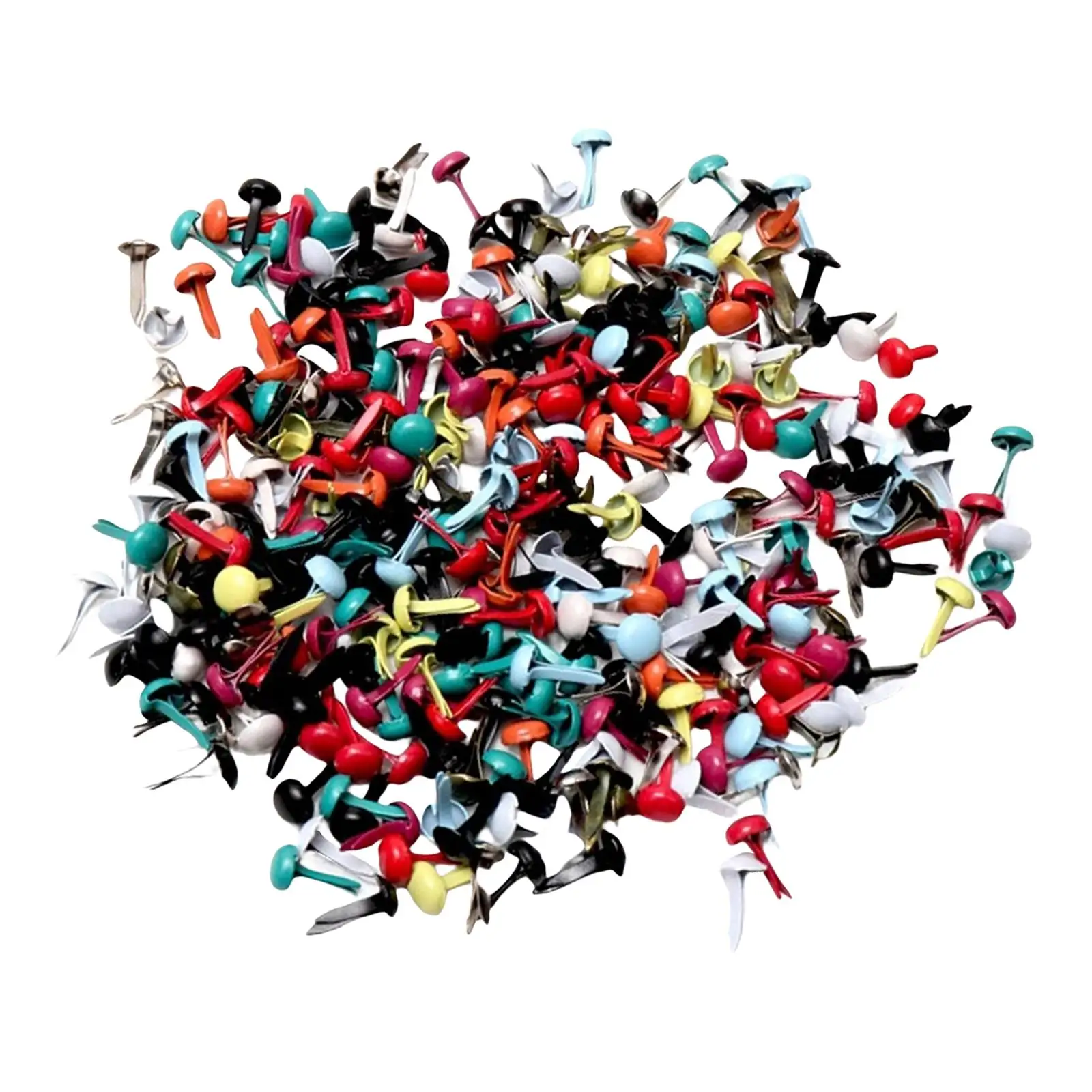 Metal Brads Round Mini Brads Paper Fasteners Multicolor Handmade Embellishment Stamping Toy 200Pcs