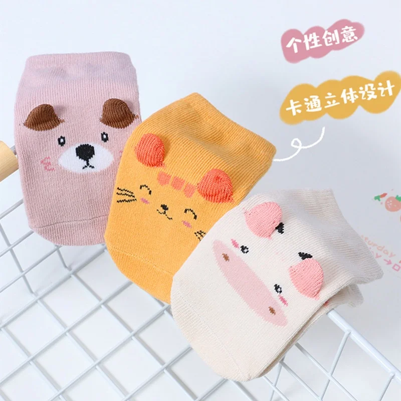 4Pairs/lot Anti-slip Baby Socks Cute Animal Cartoon Baby Boy Girls Sock Infant Children's Floor Socks 0-3 Years Old 6