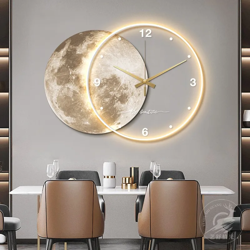 3D Moon LED Wall Clock 3