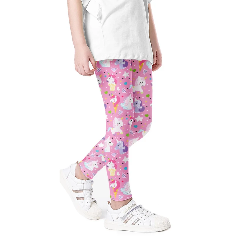 Kids Tights Spring Girls Unicorn Leggings Cute Cartoon Printed Skinny Trousers Children Tights