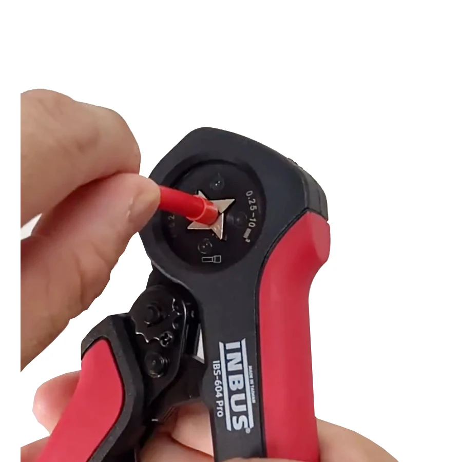 Pinza Crimpatrice A Cricchetto Kuzavtye Per Connettori Isolati - Manico Rosso