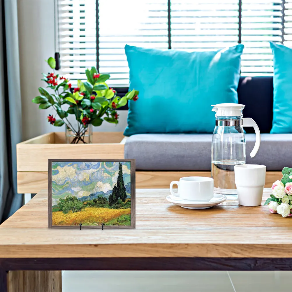 2Pcs 서점 사무실을위한 세련된 검은 철 책 디스플레이 스탠드 홈 데스크탑 책 홀더 선반 아트웍 사진 앨범 디스플레이