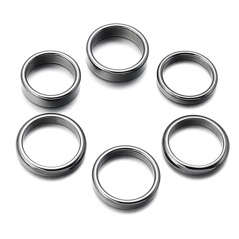 Anello in ematite nera set elegante per uomo e donna_voghion.com