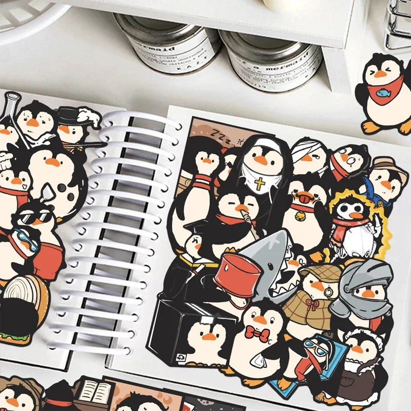 50PCS 귀여운 펭귄 낙서 스티커 재미 있은 방수 스티커 장난감 어린이 DIY 오토바이 노트북 전화 자전거 스티커 장난감