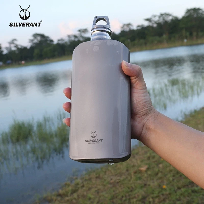 

Pure Titanium Water Wine Coffee Tea Bottle Flask Portable Outdoor Camping Travel Gear EDC Tools