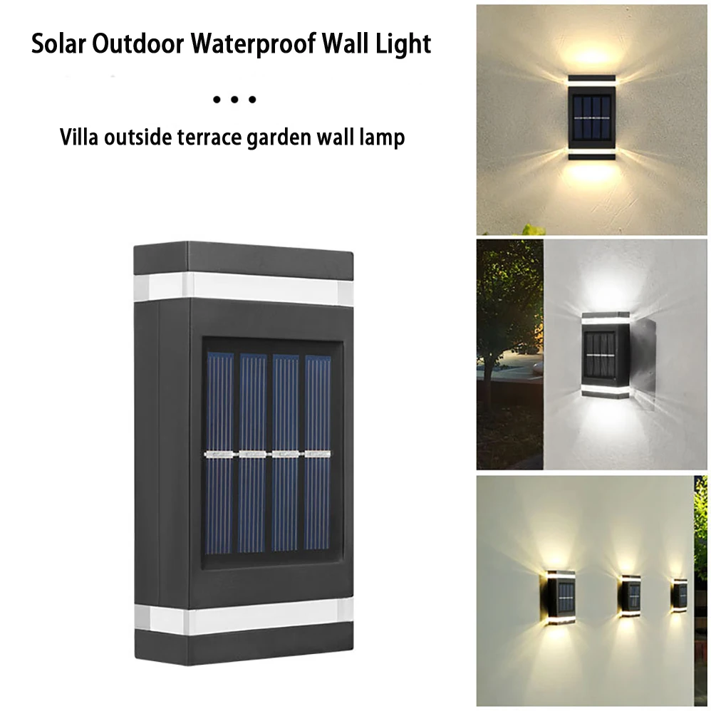 3PCS Kit LED Solar Wall Lamp Outdoor IP65 Waterproof  AAA 1.2V 600mAh Battery Modern Minimalism Porch Garden Lights 3pcs a60 12w edison led bulb dimmable filament bulbs e27 daylight 1521 lumens warm white 2700k a19 incandescent replacement lamp