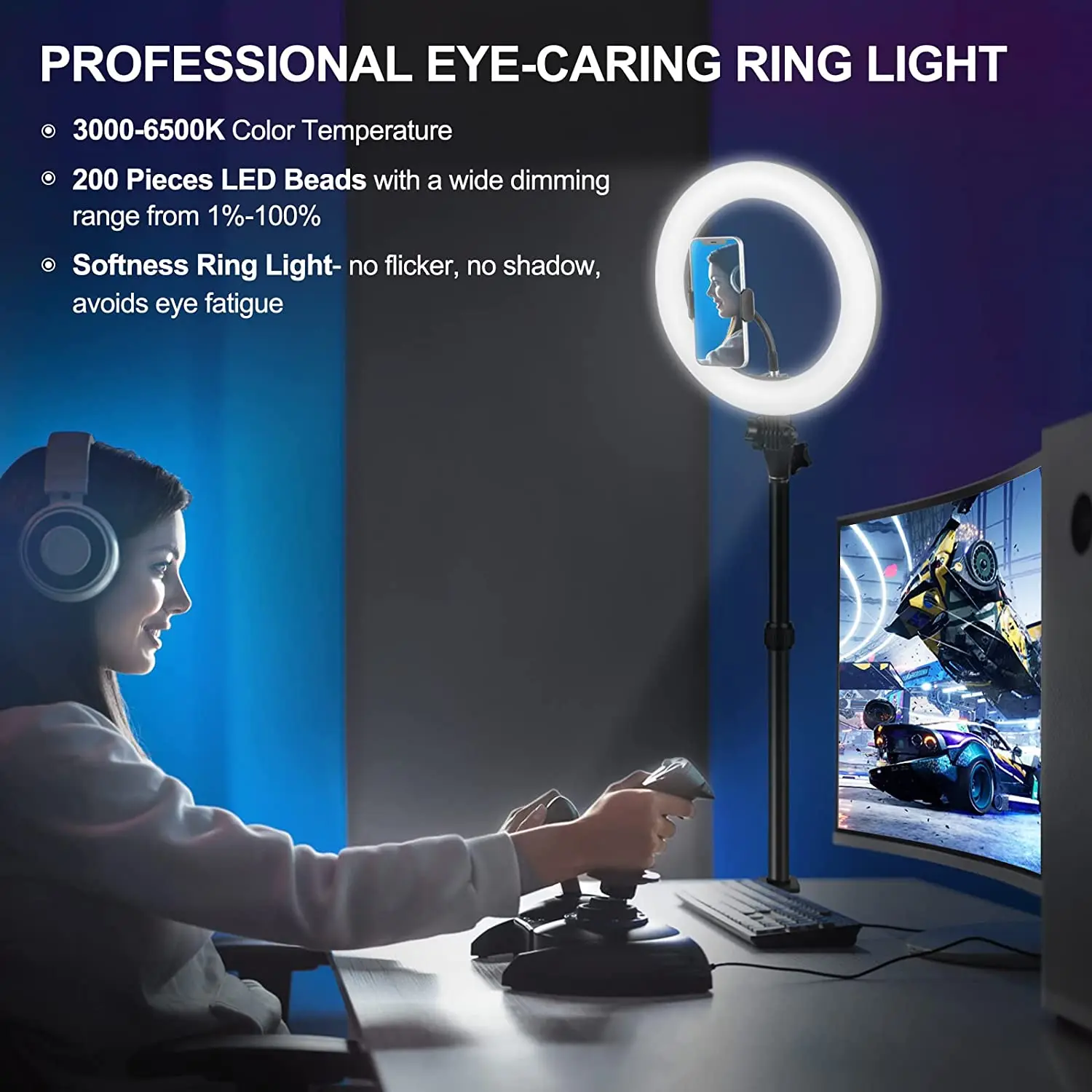 Buy BKN® Portable MJ45 18'' RGB Desktop Soft LED Ring Light 16 RGB Colors  with Three Mobile Holder & Mini Stand for Making You_Tube | Insta Reels |  Live Stream | Makeup