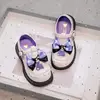 2024 new Kulomi Western Style Baby Princess balck white Girls' Spring And Summer Cool Leather Shoes Lightweight children shoes 5