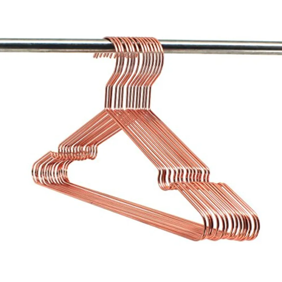 30Pack 13" Rose Copper Gold Shiny Metal Wire Top Clothes Hangers for Shirts Coat Storage and Display