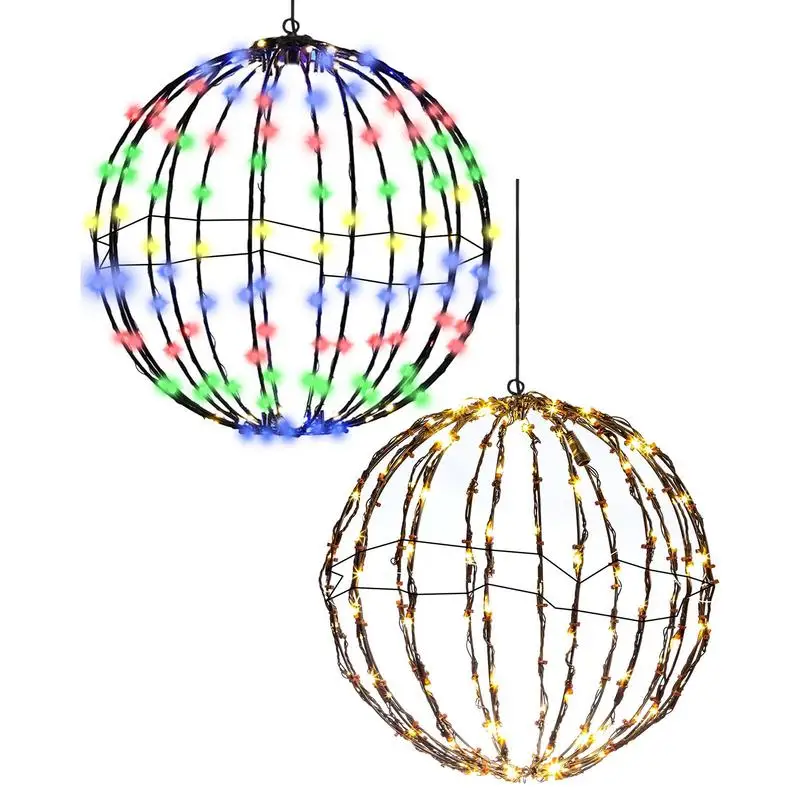 

LED Lighted Sphere Balls For Indoor & Outdoor Decor Festoon Christmas Rattan Ball LED Light Ramadan Outdoor Hanging String Light