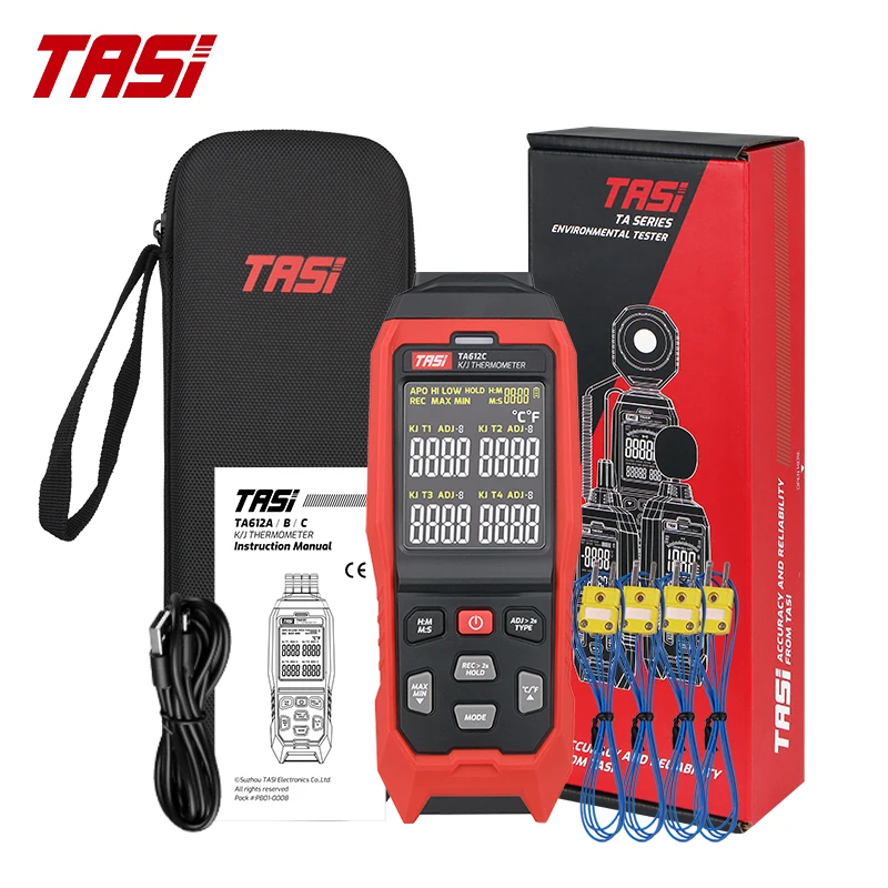 TASI TA612A TA612B TA612C Thermometer Contact Digital Thermocouple Temperature Tester K/J Thermometer C/ F Measuring Tools digital thermometer