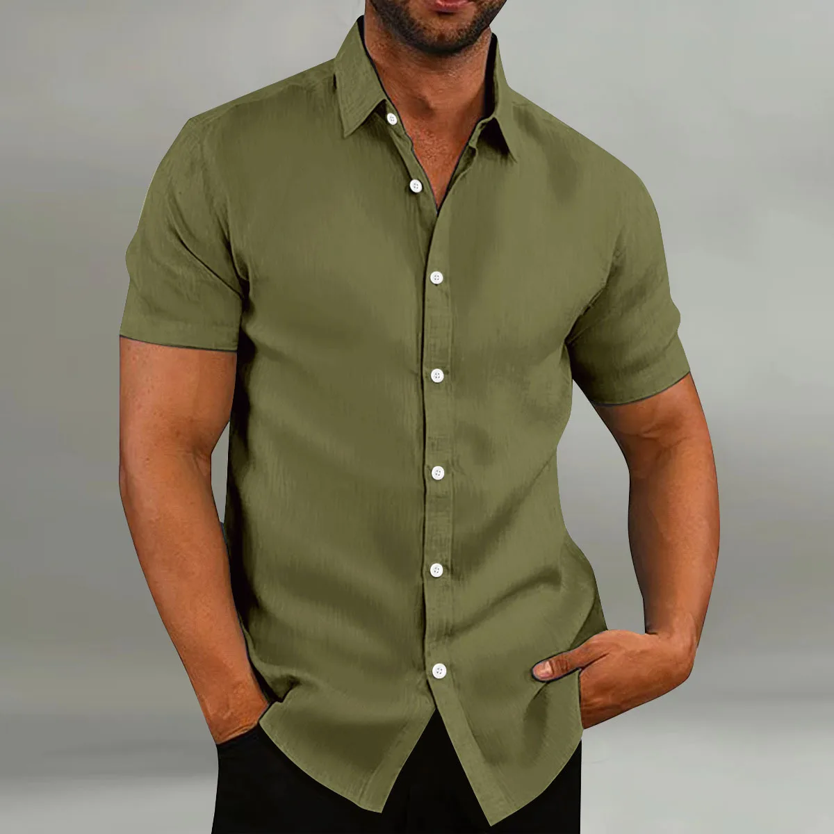 

2023 Cross-Border Explosive Men's Casual Fashion Loose Short-Sleeved Shirt
