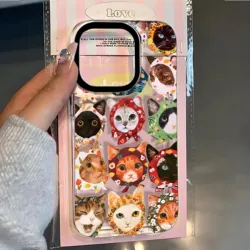 Lovely Colorful Cat Design Y2K Phone Case - Clear TPU Cover for Realme V11 5G (TTK-260TK79101A1)