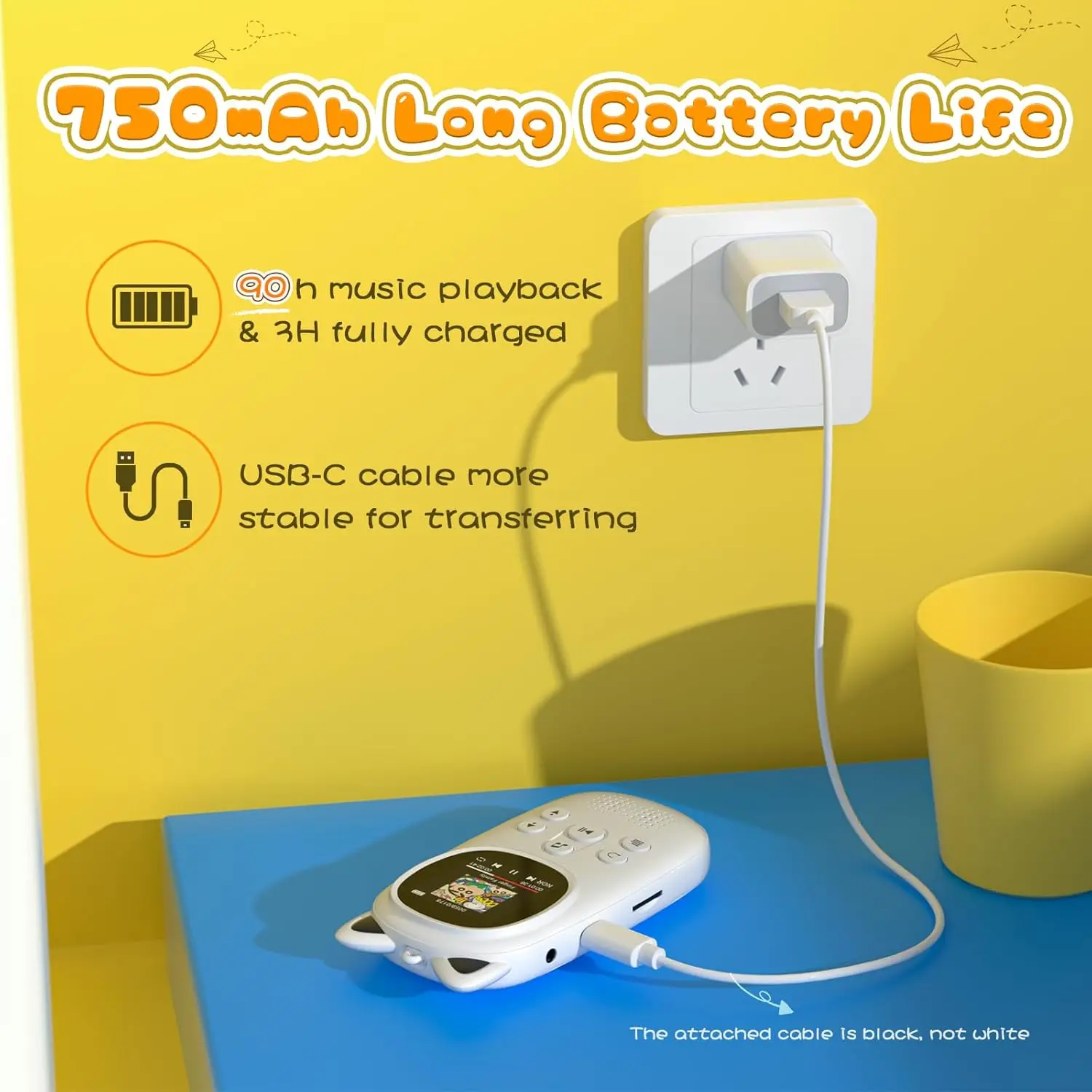 Kids Portable Bluetooth MP3 Player with Speaker and Headphones