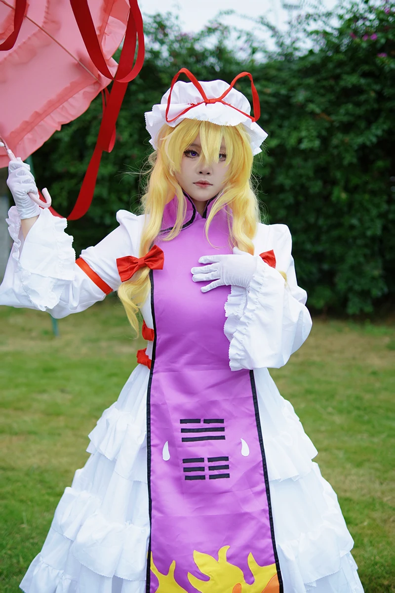 Anime Cos Touhou Project Yakumo Yukari Cosplay Costumes Outfit Halloween  Christmas Uniform Custom Size