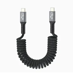 Revolutionary 90 - Degree USB - C Coiled Cable - High - Speed Data Transfer & Power Delivery - 1.2m (1)
