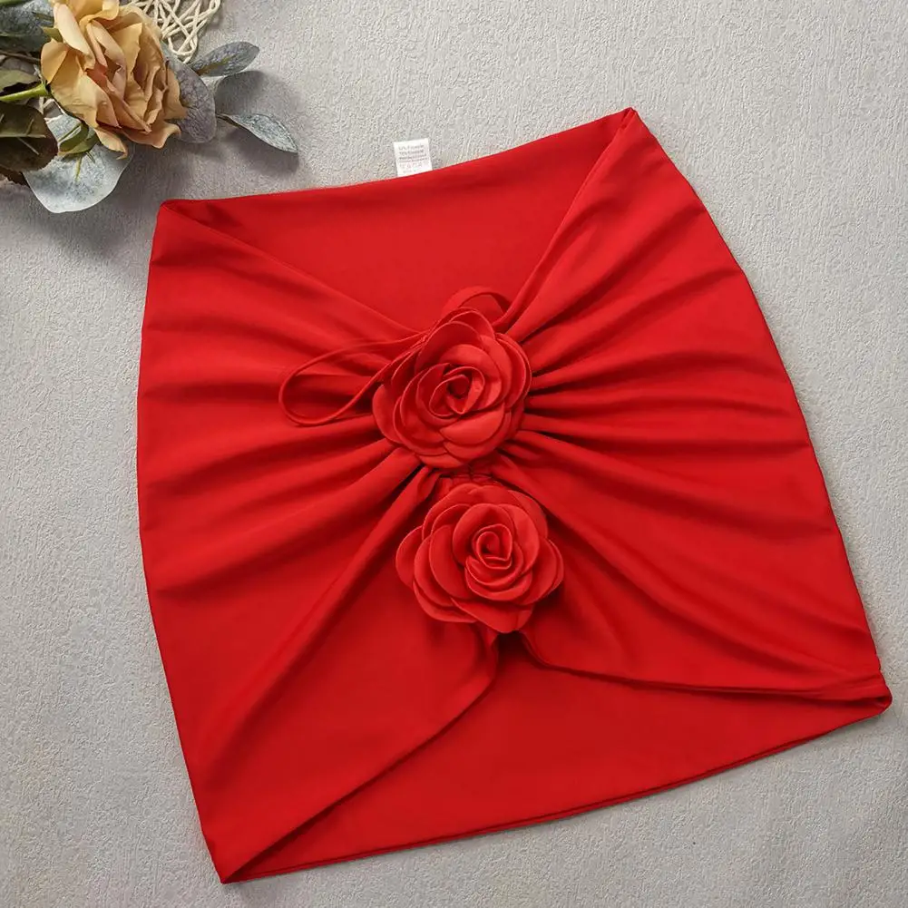 

Однотонная пляжная одежда, стильный комплект бикини с 3d розами и высокой талией, плавки, нарукавник, женский летний Бюстгальтер-бандо