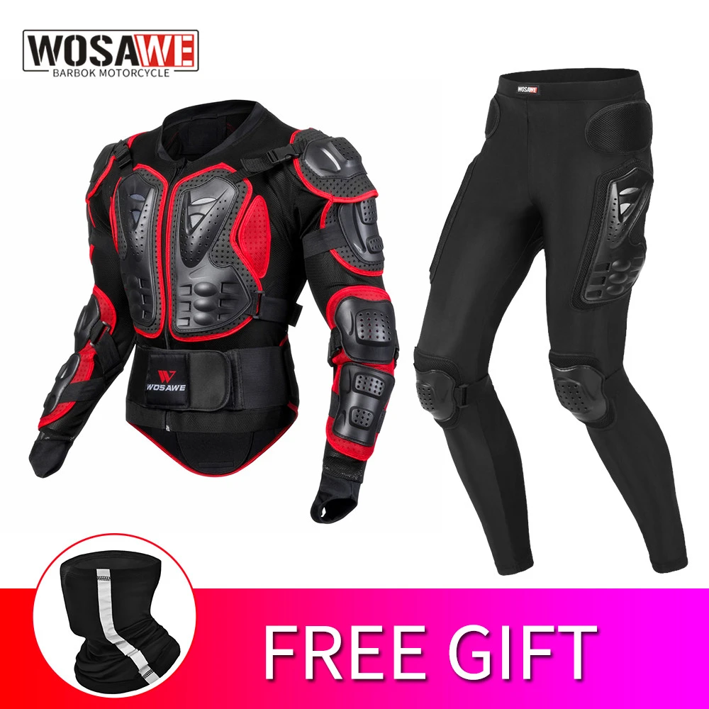 WOSAWE Motorcycle Body Armor Motorcycle Jacket Suit Men Moto Protective