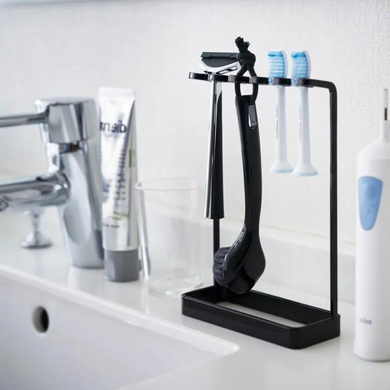 BYUNER Portaspazzolino Portaspazzolino Portaspazzolino da bagno Portaspazzolino elettrico 3 slot Organizzatore da bagno Piano di lavoro Supporto per spazzolino da denti dentifricio