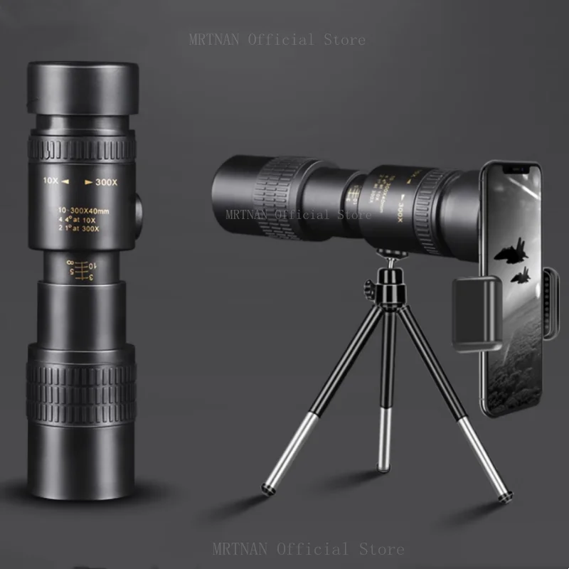 10-300X Zoom Powerful Monocular Long Range Professional Binoculars Telescope High Quality BAK4-Prisms Portable for Camping 6