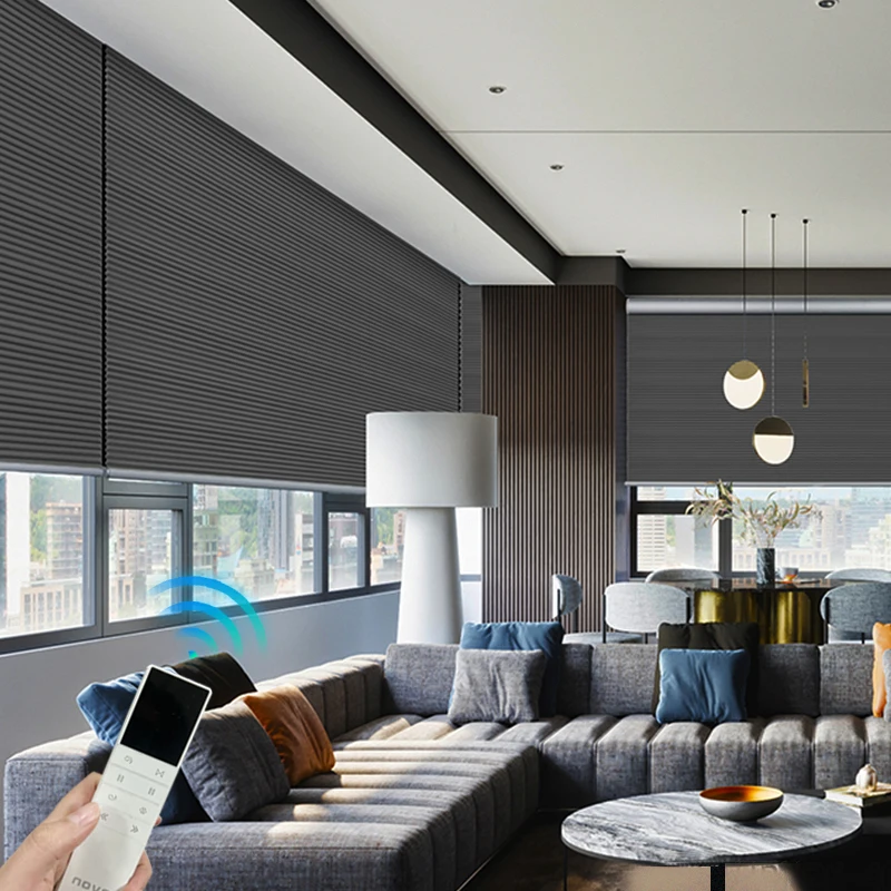 Custom Size Cellular Shades Cordless Blackout Bottom up Pleated Window