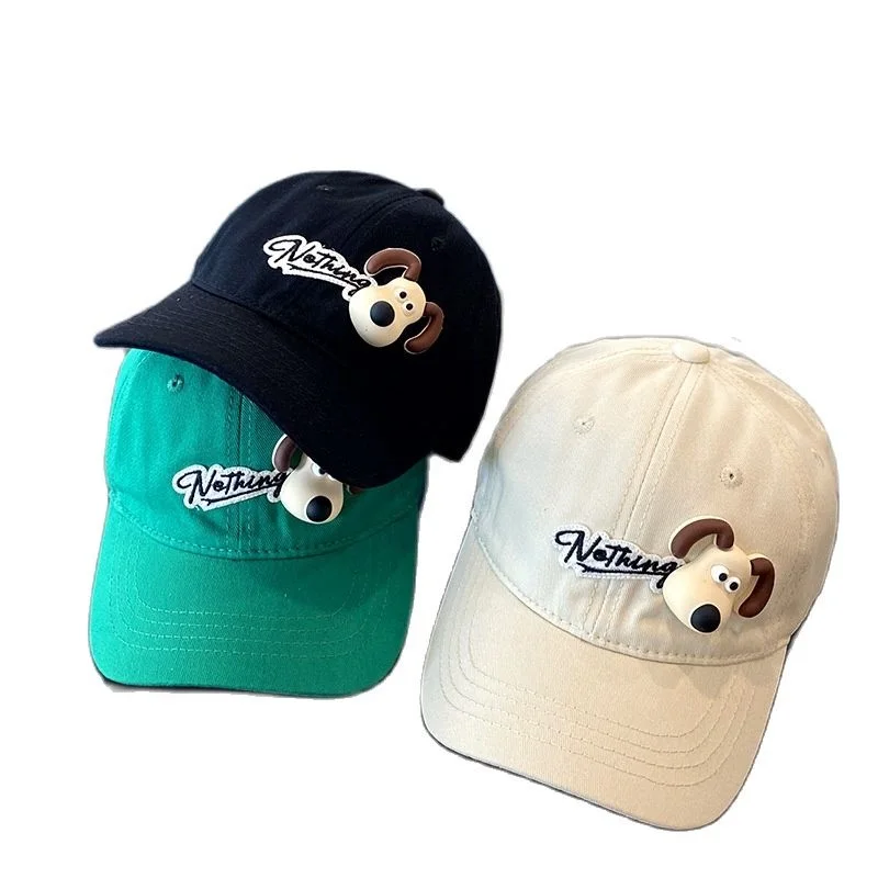 Spring Autumn Kids Fashion Cotton Dome Peaked Cap Cartoon Dog Baseball Caps for Boys Girls Adjustable Casual Pullover Hat 3-6Y korea embroidered kids baseball caps cute bunny baby peaked cap autumn boys girls cap kids accessories