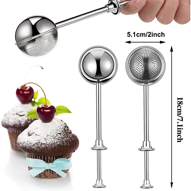 Stainless Steel Tea Strainer Infuser Sugar Flour Dispenser Sifter Wire  Coffee Herb Spice Filter Diffuser Powdered For Baking