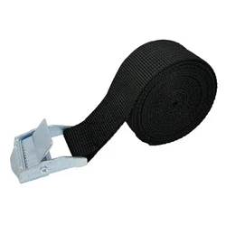 Heavy - Duty Cargo Tie - Down Straps with Metal Buckle for Secure Load Fastening (A395 - 1M Black)
