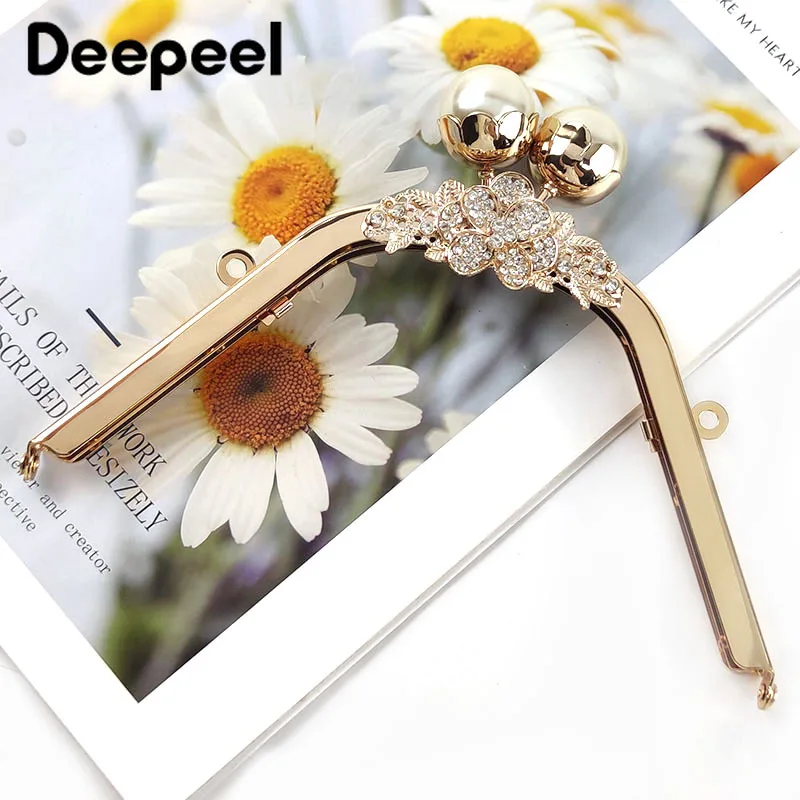 Deepeel 18cm Metal Purse Frame Kiss Clasp Bag Bead Head Handles Handbag Wallet Sewing Brackets Handle DIY Hardware Accessories diy purse handle strap pearl bead bag chain replacement belt hardware handbag shoulder bag part accessories for women bag straps