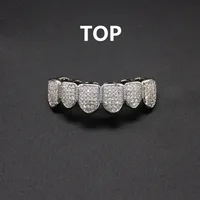 HipHop CZ Teeth Set For Unisex Top Bottom Mouth Gold Silver Color Teeth Tooth Cap Removable Dental Fashion Jewelry - Image 4