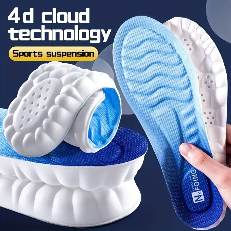 

5D Sports Insoles for Shoes PU Soft Running Insole for Feet Breathable Shock Absorption Shoe Sole Arch Support Orthopedic Insert