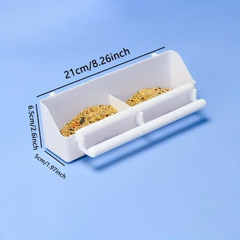 1 pc - Double grid stand bird feeding trough parrot feeder - Image 6