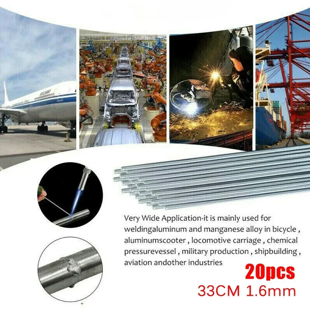 Aluminum Welding Rod 20pcs 33cm Length Low Temperature Brazing Aluminum Tin Solder Wire Soldering Rod