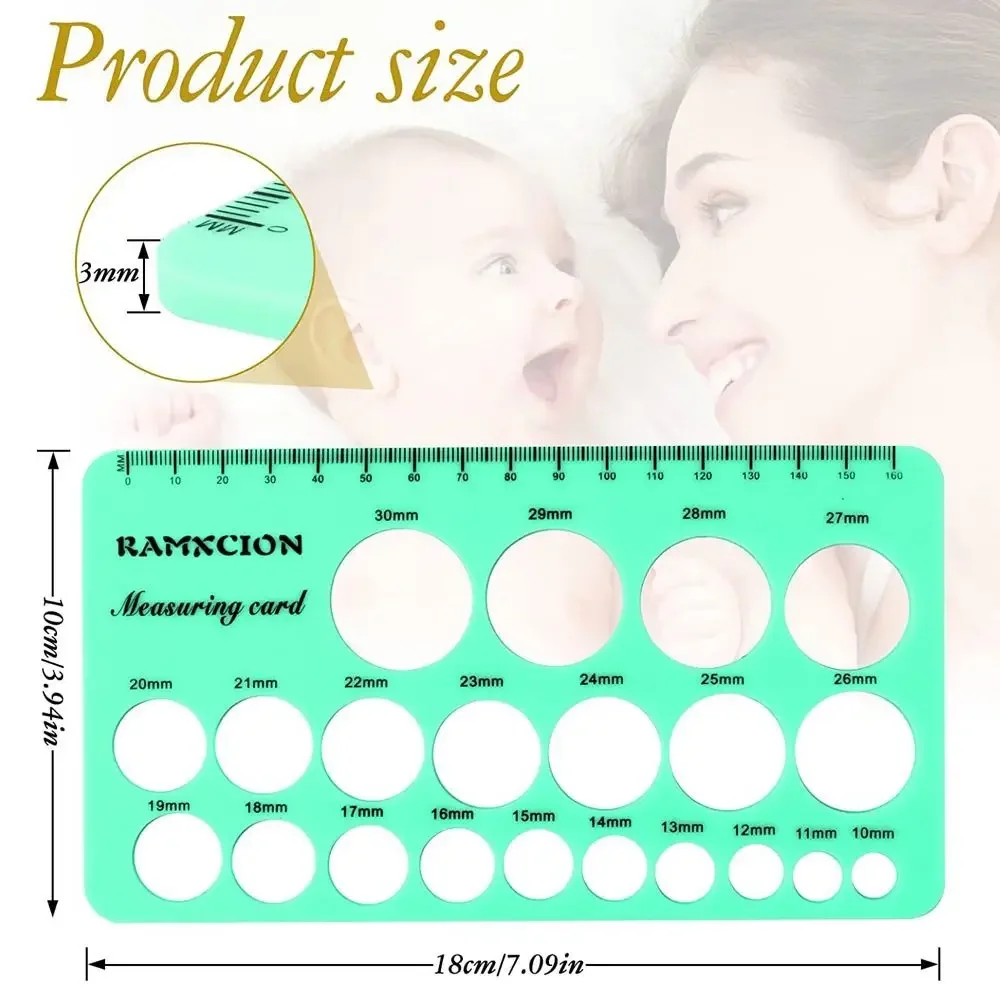 Breast Pump Accessories Breast Pump Nipple Silicone Ruler Nipple Diameter Breast Pump Flange Circle Sizing Ruler Measuring for New Mums Women